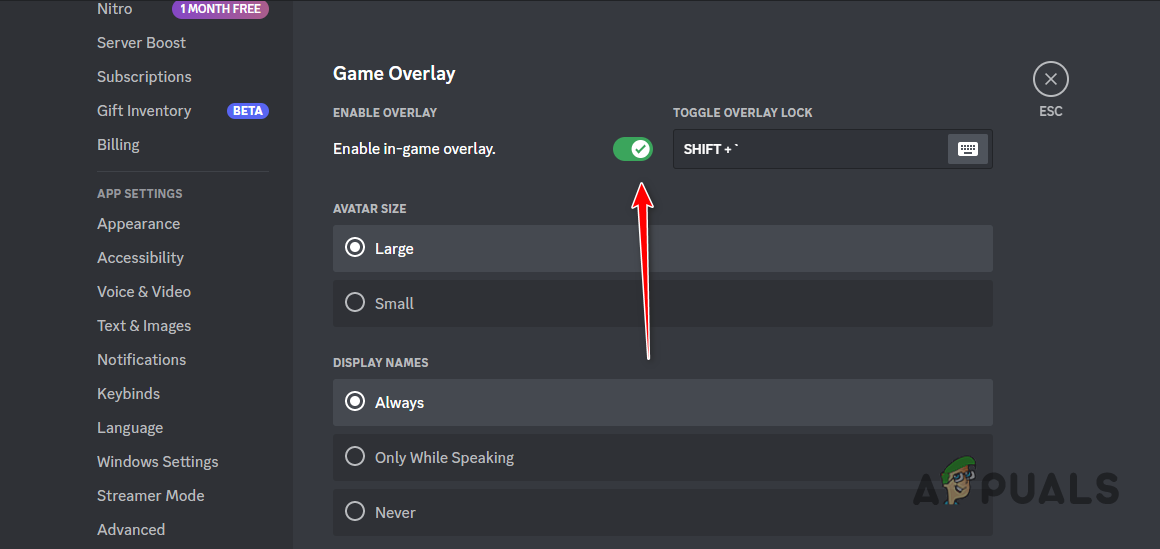 Disabling Discord Overlay