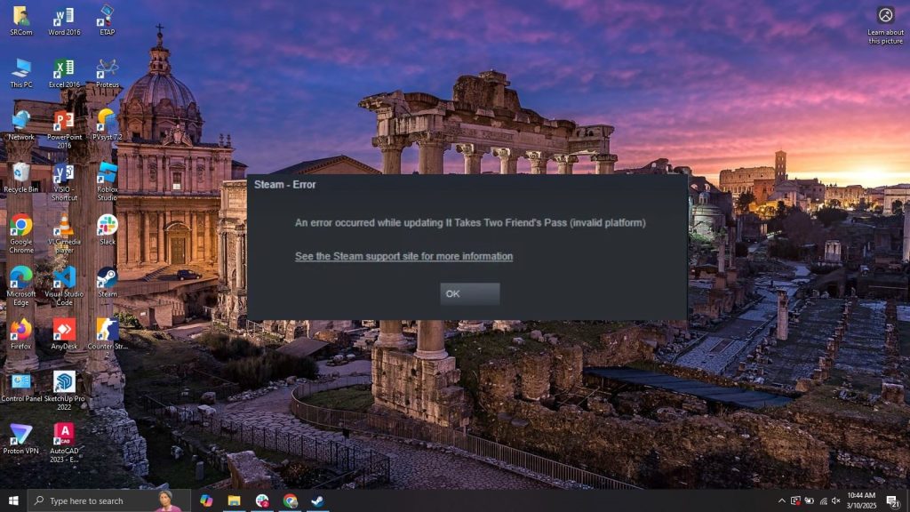 Steam an error occurred while updating (invalid platform)